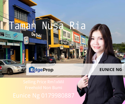 Taman Nusaria, Triple Storey Shoplot, Unblock View, Johor, Gelang Patah