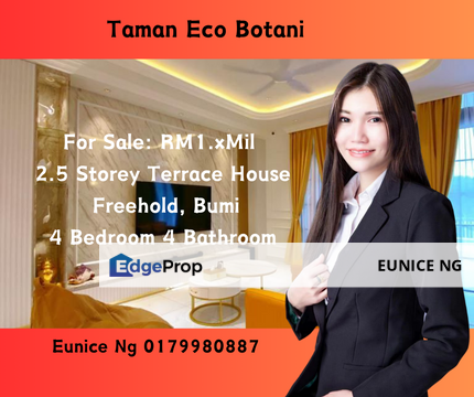 Taman Eco Botani, 2.5 Storey Terrace House, Unblocked View, Johor, Nusajaya