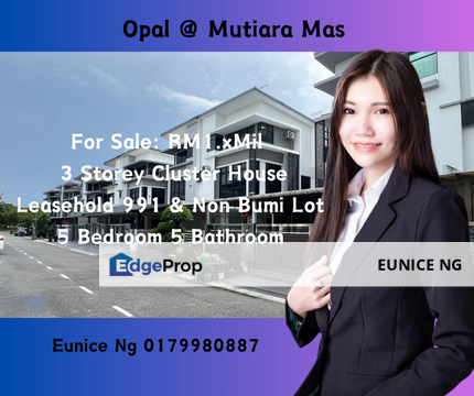 Opal @ Mutiara Mas, 3 Storey Cluster House, Fully Renovated, Johor, Skudai