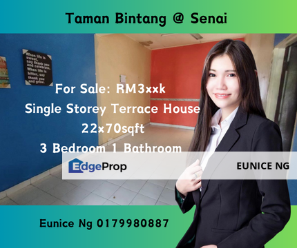 Taman Bintang, Senai, Single Storey Terrace House , Johor, Senai