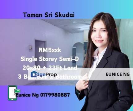 Taman Sri Skudai, Skudai, Single Storey Semi-D, Johor, Skudai