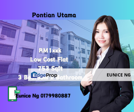 Taman Pontian Utama, Pontian, Low Cost Flat, Johor, Pontian