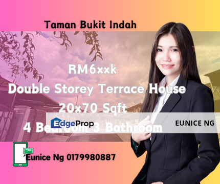 Jalan Indah, Taman Bukit Indah, Double Storey Terrace House, Johor, Johor Bahru