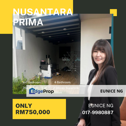 Jalan Prima, Nusantara Prima, Double Storey Cluster House For Sale, Johor, Nusajaya