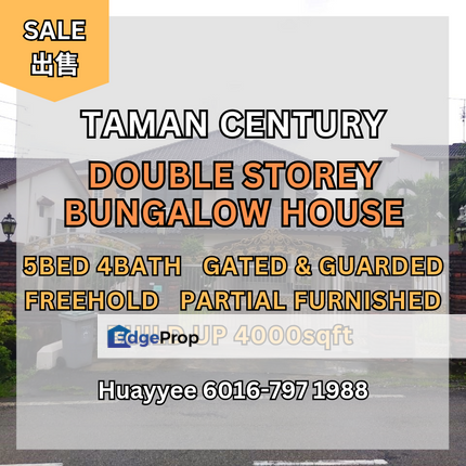 Taman Century Double Storey Bungalow House , Johor, Johor Bahru