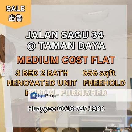 Jalan Sagu 34 Taman Daya Medium Cost Flat, Johor, Johor Bahru