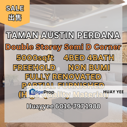 Taman Austin Perdana 2 Storey Semi D House Corner, Johor, Johor Bahru