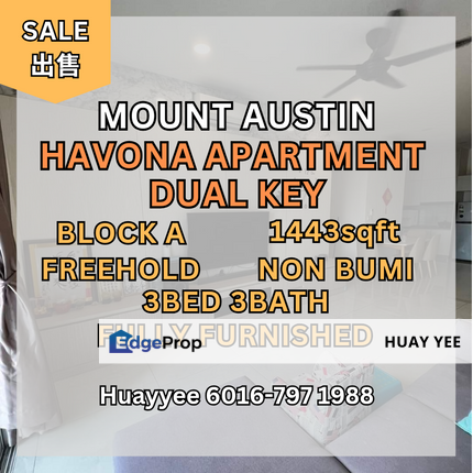 Mount Austin Havona Apartment Block A Dual Key, Johor, Johor Bahru