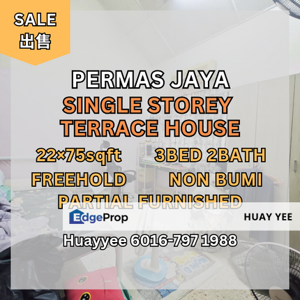 Permas Jaya Single Storey Terrace House 3bed 2bath, Johor, Permas Jaya/Senibong