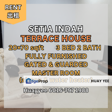 Setia Indah Terrace House 3bedroom 2bathroom Fully Furnished Rent, Johor, Johor Bahru