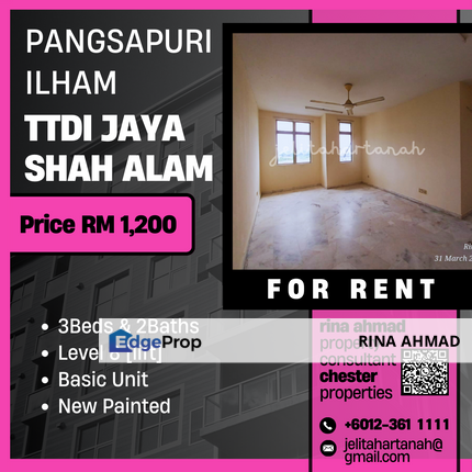 ILHAM APARTMENT TTDI JAYA SHAH ALAM, Selangor, Taman TTDI Jaya 