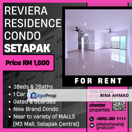 [New Brand Condo] Reviera Residence Setapak near lots of MALLS, Kuala Lumpur, Setapak