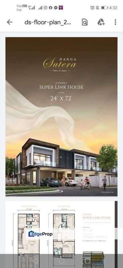Double Storey superlink house for sale @ Jalan sutera Taman danga sutera , Johor, Skudai