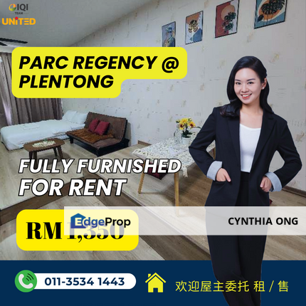 Studio Parc Regency For Rent, Johor, Masai