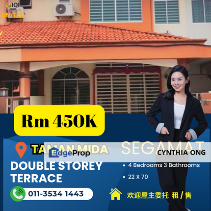 Segamt Taman Mida Double Storey Terrace For Sale, Johor, Segamat