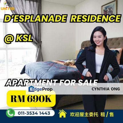 KSL D’Esplanade Residence 2 Room For Sale, Johor, Johor Bahru