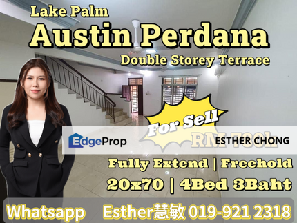 lake palm austin perdana 2storey terrace house, Johor, Johor Bahru
