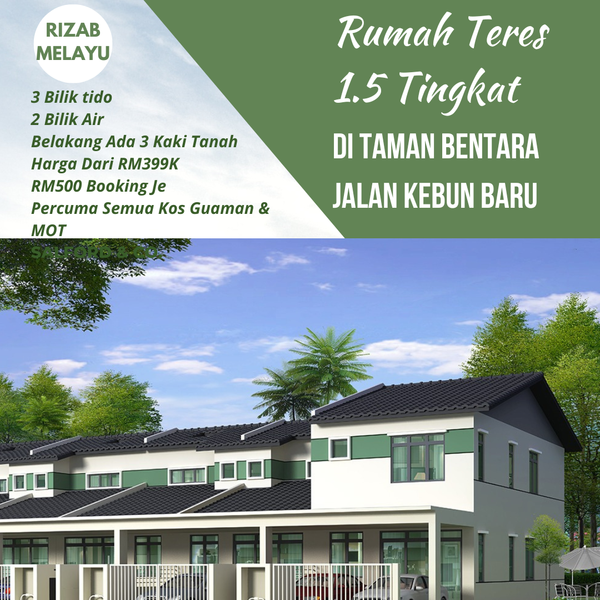 Rumah Teres 1.5 Tingkat Baru Di Taman Bentara Jalan Kebun Baru, Selangor, Telok Panglima Garang