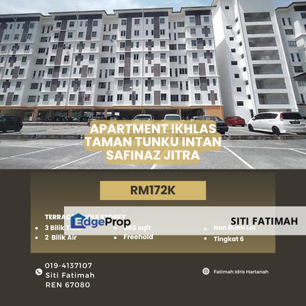 APARTMENT IKHLAS, TAMAN TUNKU INTAN SAFINAZ JITRA KEDAH, Kedah, Kubang Pasu