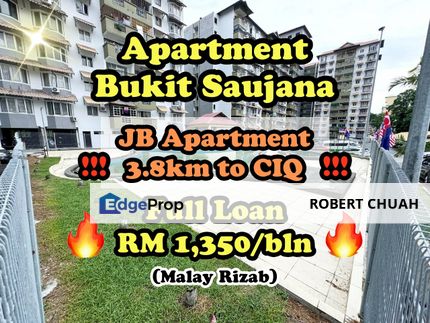 Pangsapuri Sri Panglima, JB City Apartment, 3.8KM to CIQ, Malay Rizab, Full Loan, Johor, Johor Bahru