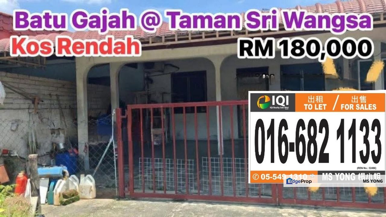 Batu Gajah Taman Sri Wangsa Single Storey Terraced House For Sale Perak, Perak, Batu Gajah