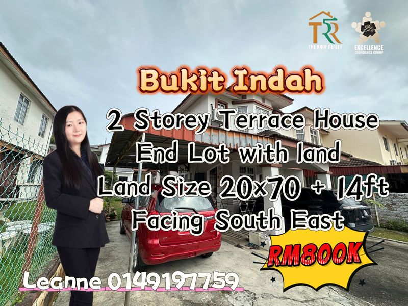🅰️🅰️🅰️Bukit Indah双层排楼旁边有14尺地的End Lot单位 34’x70’ sqft, Johor, Johor Bahru