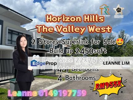 Horizon Hills 稀有大款双层排楼出售🔥 全场最便宜📣 2 Storey Superlink for Sale , Johor, Nusajaya