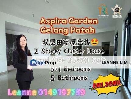 热门地点 Aspira Garden 🍀 2 Storey Cluster House for sale 全新二手单位出售‼️, Johor, Gelang Patah