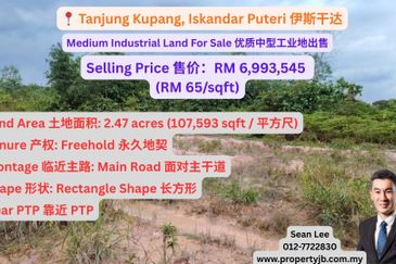 Tanjung Kupang Industrial Land For Sale 优质工业地出售