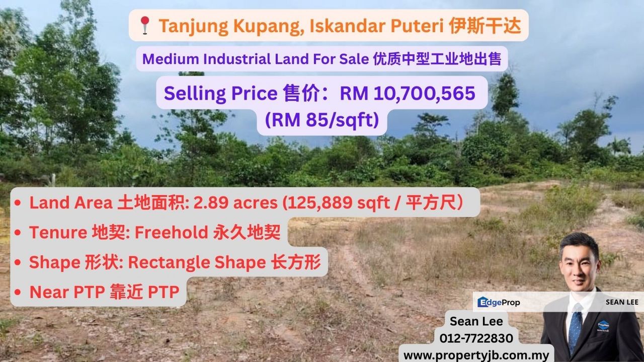 Tanjung Kupang Medium Industrial Land For Sale 优质中型工业地出售, Johor, Gelang Patah