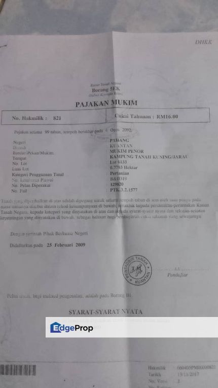 Tanah Pertanian Strategik hampir 2 ekar Mukim Penor , Kuantan, Pahang, Kuantan