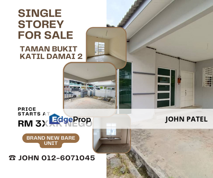 Single Storey Terrace House Brand New Bare Unit, Melaka, Ayer Keroh