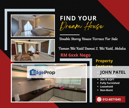 Double Storey Terrace House for Sale Renovated with Kitchen Extended, Melaka, Ayer Keroh