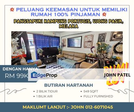 Pangsapuri Kpg Portugis Ujong Pasir Banda Hilir 100% Loan termasuk Yuran Guaman FULL LOAN, Melaka, Melaka Tengah