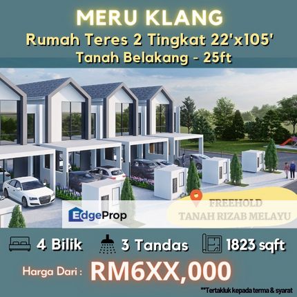 Freehold Malay Reserved New 2 Storey House in Meru, Klang, Selangor, Klang