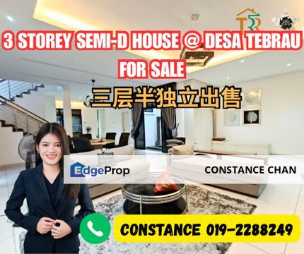 Desa Tebrau Precinct 12, 3 Storey Semi D House, Renovated Unit, Near Ikea, Toppen, Lotuss, Aeon, Austin, Johor, Johor Bahru