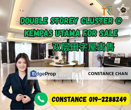 Kempas Utama Oleander Double Storey Cluster House 33x75, Renovated Unit, Fully Furnished, Johor, Johor Bahru