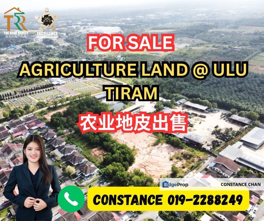 Ulu Tiram Agriculture Land, Residential Zoning, Can covert to Light Industry, Easy Access to Main Road, Johor, Ulu Tiram
