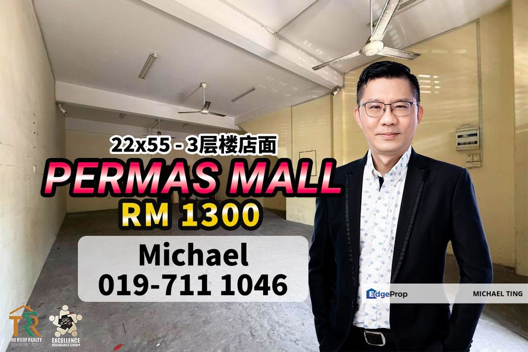 Permas Mall - 3 Storey Shop For Rent for Rental @RM1,300 By MICHAEL ...