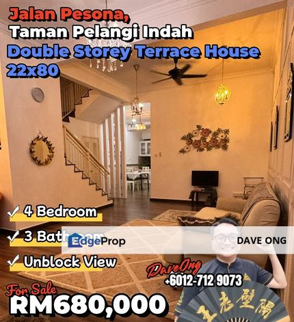 Jalan Pesona @ Taman Pelangi Indah - Double Storey Terrace House 22x80, Johor, Ulu Tiram