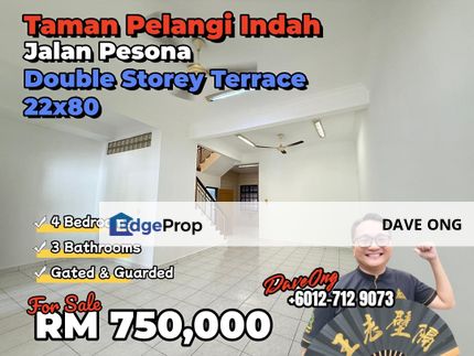 Jalan Pesona @ Taman Pelangi Indah - 2 Storey Terrace 22x80, Johor, Ulu Tiram