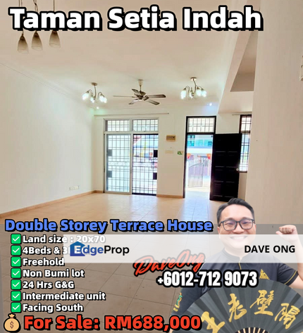Tmn Setia Indah - Double Storey Terrace House 20x70, Johor, Johor Bahru