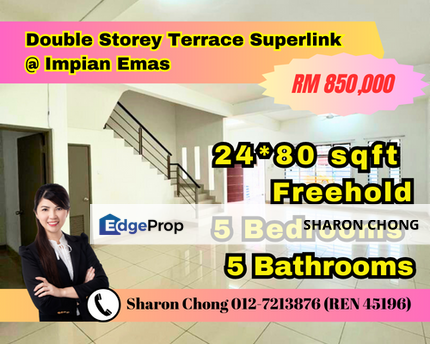 Double storey terrace Super link for sale at Impian Emas Johor, Johor, Skudai