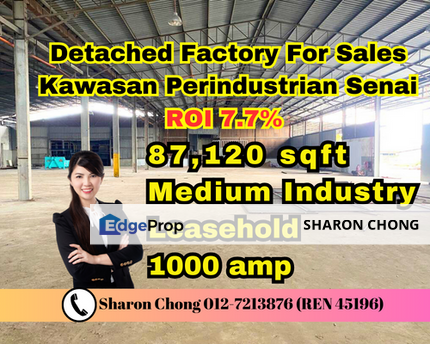 Detached Factory For Sales Kawasan Perindustrian Senai III, Johor, Senai