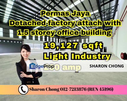 Semi Detached Factory For Sales Permas Jaya, Johor, Masai