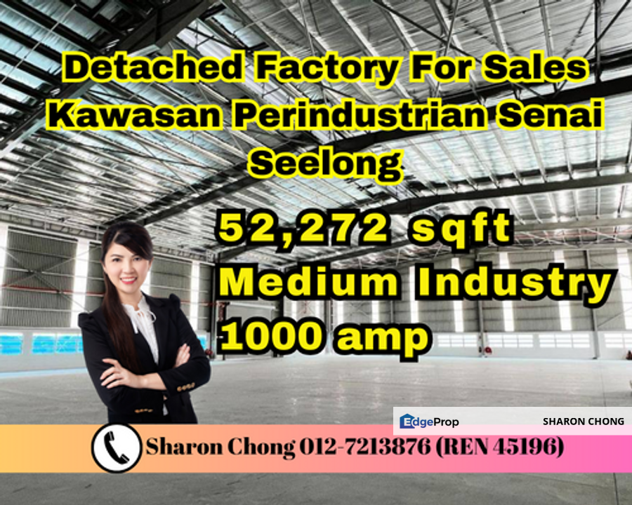 Kawasan Perindustrian Senai Seelong Detached Factory For Sales, Johor, Senai