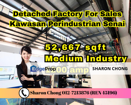 Detached Factory For Sale Kawasan Perindustrian Senai 3, Johor, Senai