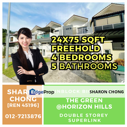 Superlink Double Storey for Sale, Horizon Hills the Green, Johor, 