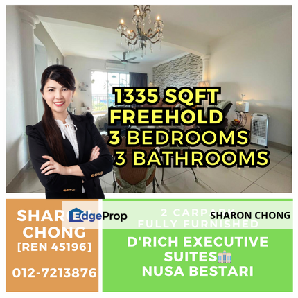 For Sale 3 Bedroom Unit D'Rich Executive Suites Nusa Bestari, Johor, Johor Bahru