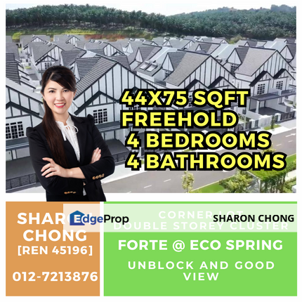 Eco Spring Forte Cluster End Corner Unit For Sale , Johor, Johor Bahru